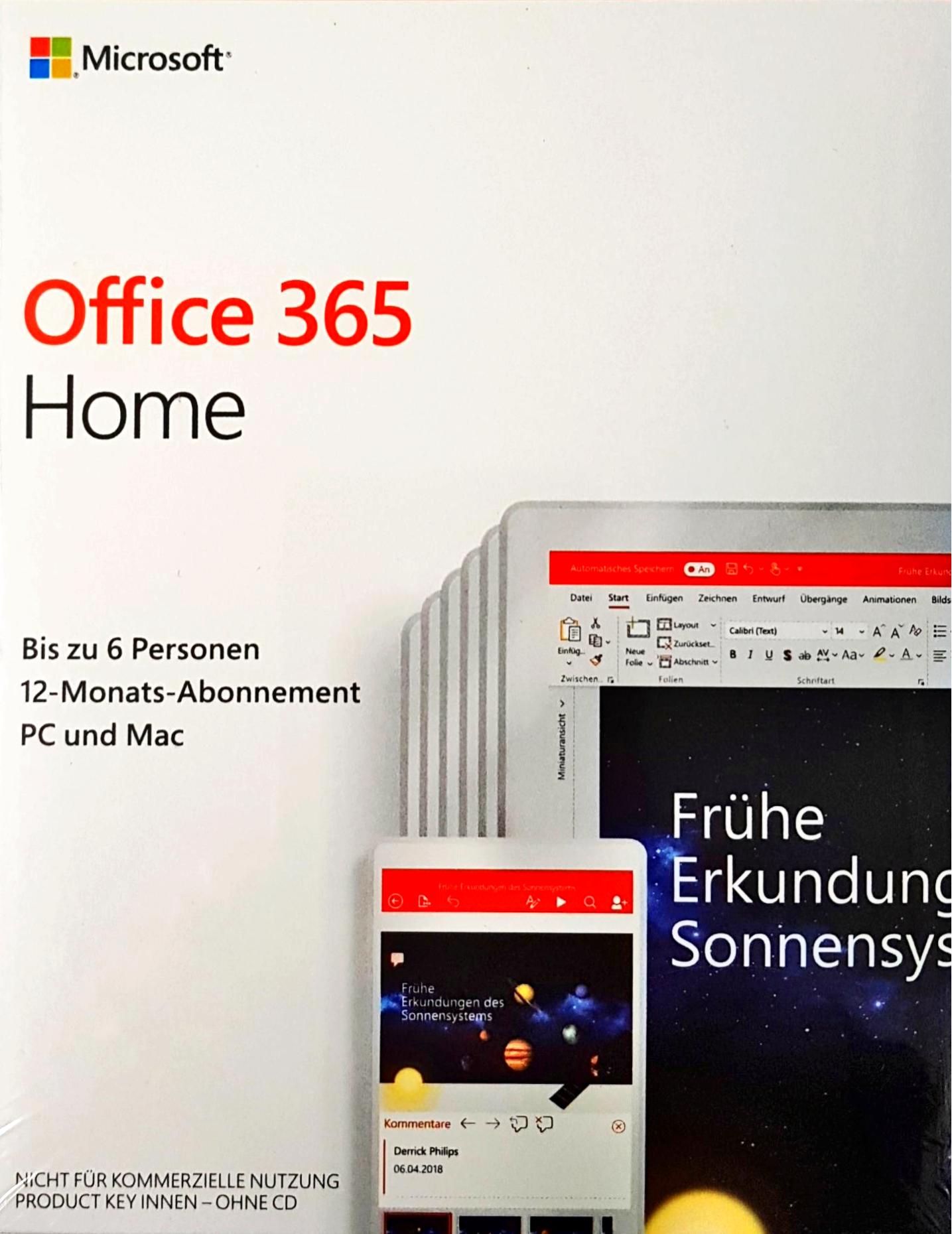 Microsoft Office 365 Home (1 Jahr, DE, bis 6 Personen) EduBox GmbH